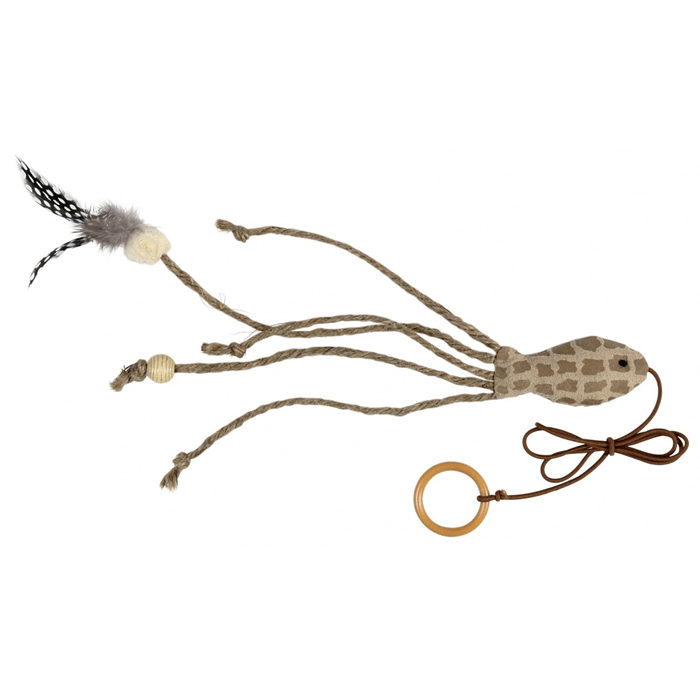 Zabawki - Trixie Ryba z piórem i sznurkami 27cm