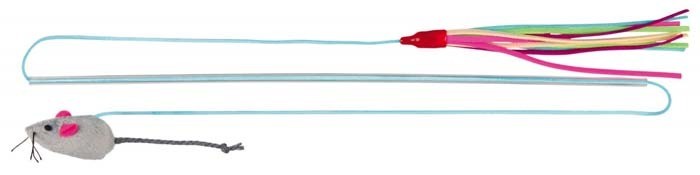 Zabawki - Trixie Wędka z dwoma zabawkami 40cm