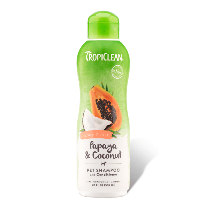 Higiena, pielęgnacja sierści - Tropiclean Papaya & Coconut 2in1 Szampon i Odżywka w jednym 355ml
