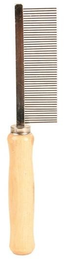 Higiena, pielęgnacja sierści - Trixie Grzebień gęsty z drewnianą rączką 17,5cm