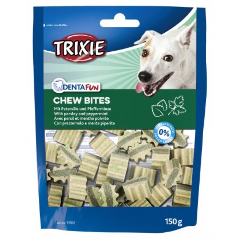 Przysmaki dla psa - Trixie Denta Fun Chew Bites Kosteczki z pietruszką i miętą 150g