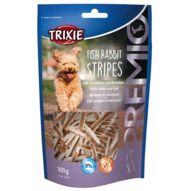 Przysmaki dla psa - Trixie Premio Fish Rabbit Stripes Stripes paski z dorszem i królikiem 100g