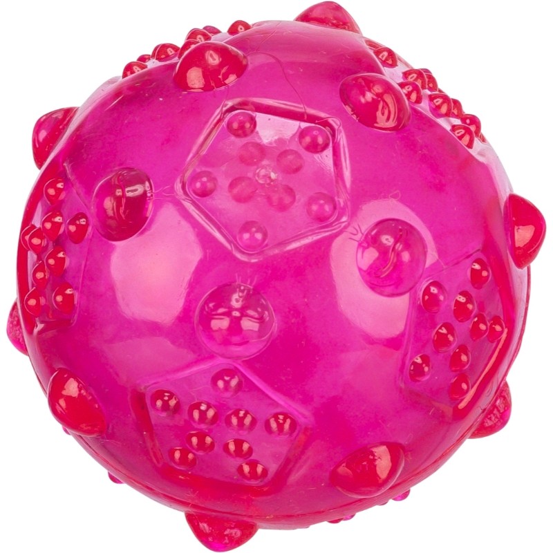 Zabawki - Trixie Piłka z gumy TPR z wypustkami i dźwiękiem 7cm
