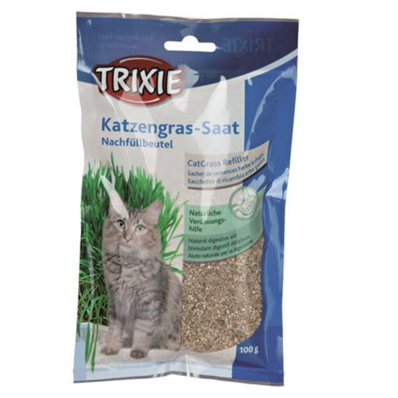Przysmaki dla kota - Trixie Trawa dla kota w torebce do uprawy 100g