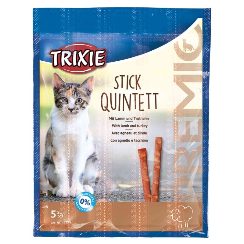 Przysmaki dla kota - Trixie Premio Stick Quintett paluszki z jagnięciną i indykiem 5szt.
