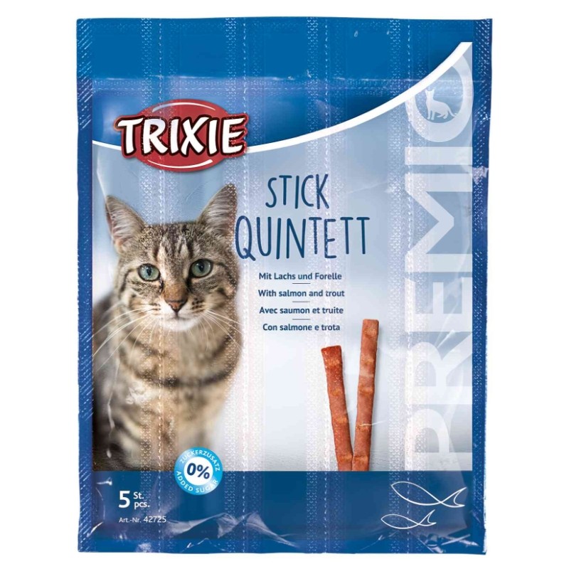 Przysmaki dla kota - Trixie Premio Stick Quintett paluszki z łososiem i pstrągiem 5szt.