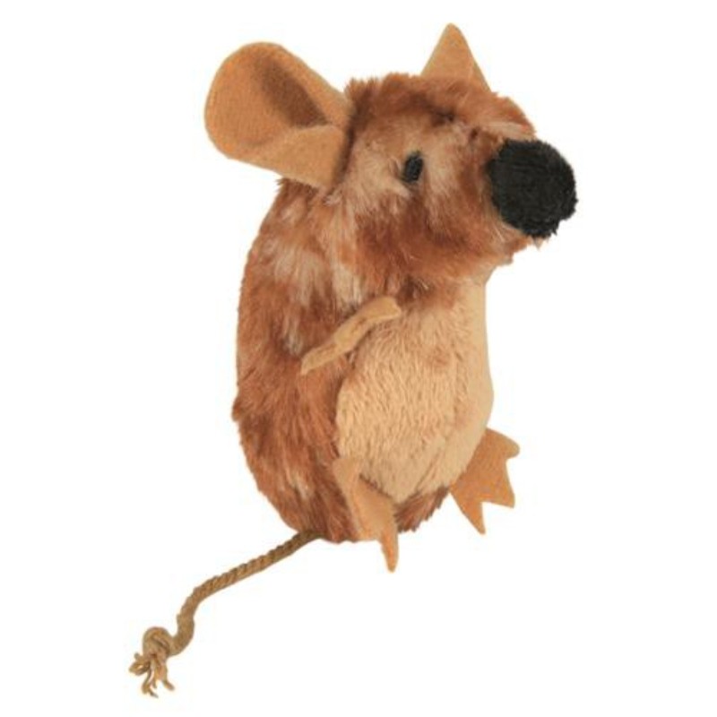 Zabawki - Trixie Pluszowa mysz z dźwiękiem reagująca na dotyk 8cm