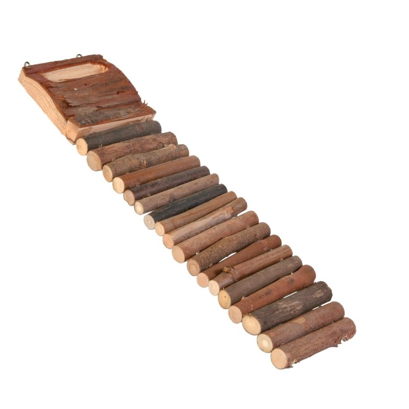Wyposażenie klatki - Trixie Giętka drewniana drabinka dla gryzoni z 18 szczeblami 7×27 cm