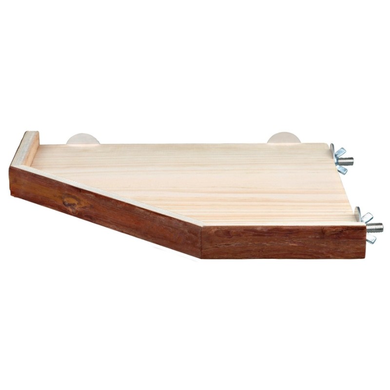Wyposażenie klatki - Trixie Drewniana półka z mocowaniem do klatki dla świnek morskich i królików 28×28 cm