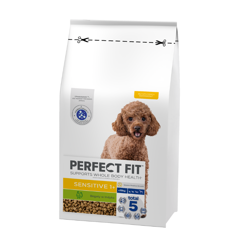 Karmy suche dla psa - Perfect Fit Sensitive 1+ Small Bogaty w indyka