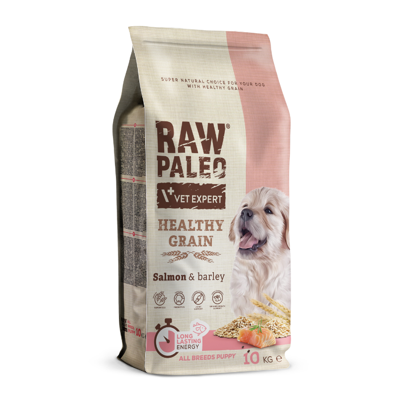 Karmy suche dla psa - Raw Paleo Healthy Grain Puppy Salmon