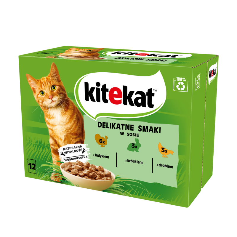 Karmy mokre dla kota - Kitekat Delikatne smaki w sosie 85g x 12 (multipak x 1)
