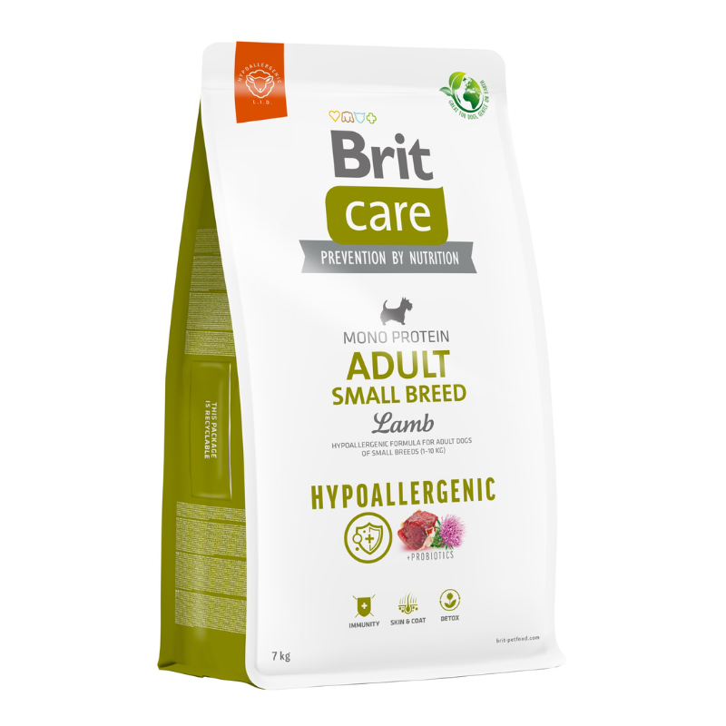Karmy suche dla psa - Brit Care Hypoallergenic Adult Small Breed Lamb