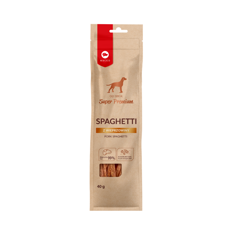 Przysmaki dla psa - Maced Super Premium Spaghetti z wieprzowiny