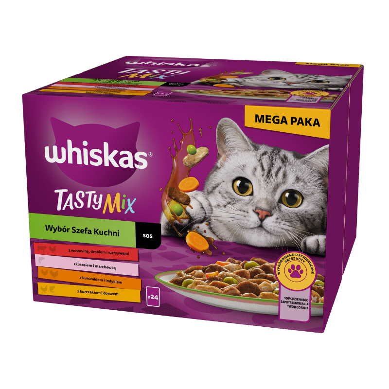 Karmy mokre dla kota - Whiskas Adult Wybór Szefa Kuchni w sosie 85g x 24 (multipak)