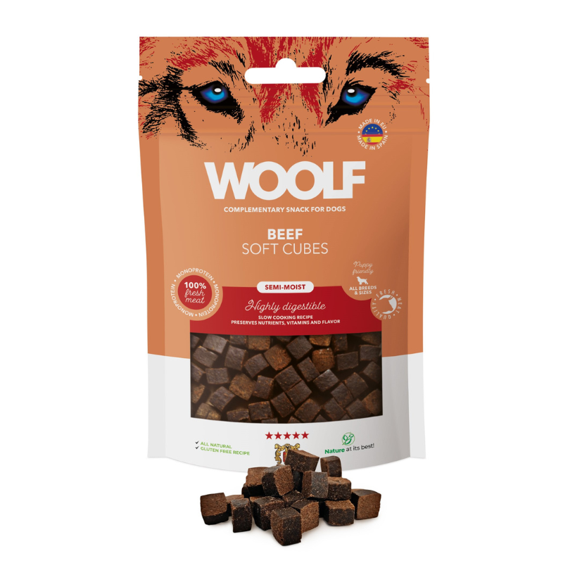 Przysmaki dla psa - Woolf Soft Cubes Beef Monoprotein 100g