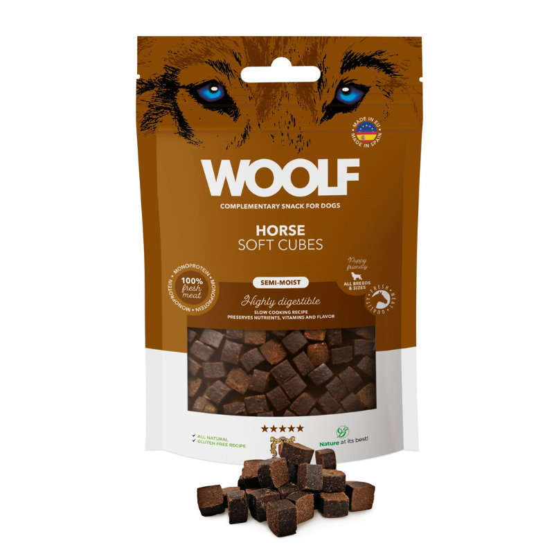 Przysmaki dla psa - Woolf Soft Cubes Horse Monoprotein 100g
