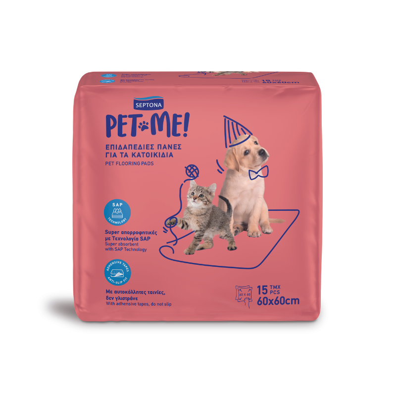 Produkty higieniczne - Septona Pet me! Podkłady dla psów i kotów 60 x 60cm 15szt.
