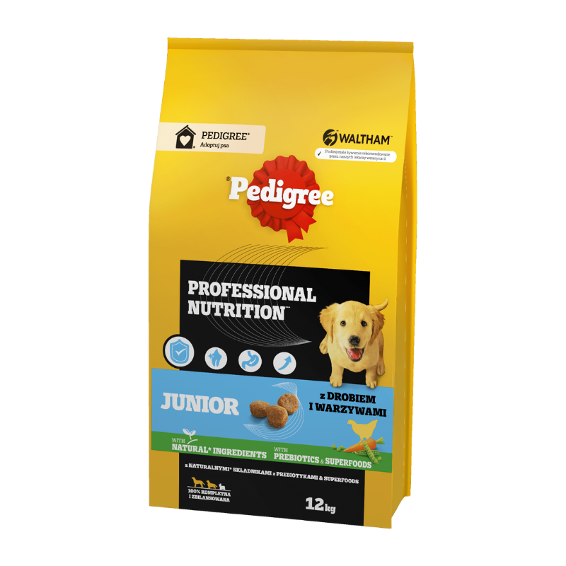 Karmy suche dla psa - Pedigree Junior Professional Nutrition z drobiem i warzywami