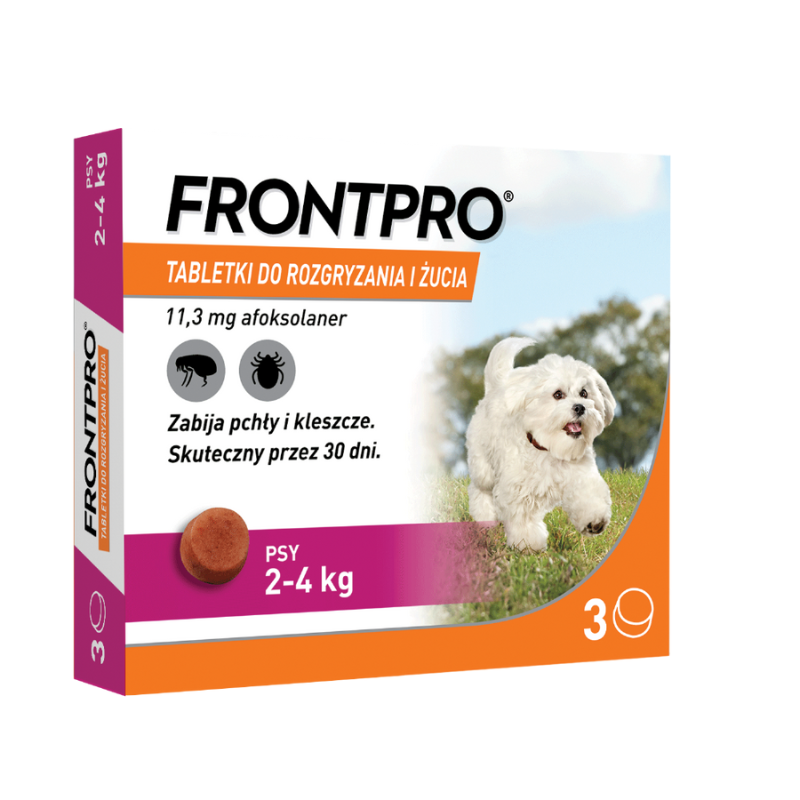 Preparaty lecznicze - FrontPro tabletki na pchły i kleszcze dla psa 11mg S 2-4kg