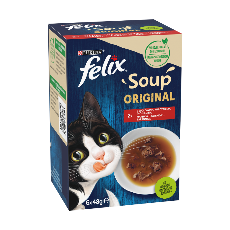 Karmy mokre dla kota - Felix Soup Original zestaw zup 48g x 6