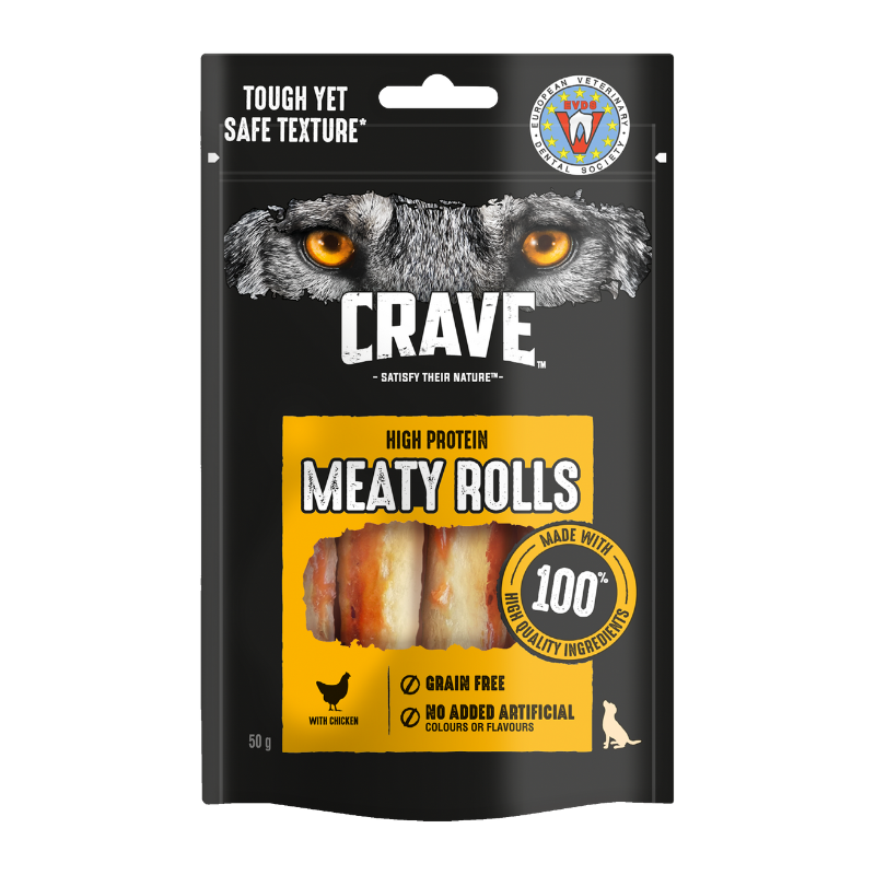 Przysmaki dla psa - Crave Meaty Rolls z kurczakiem 50g