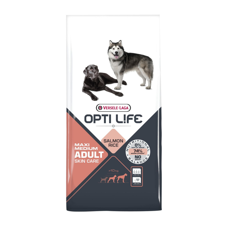 Karmy suche dla psa - Versele-Laga Opti Life Adult Skin Care Medium & Maxi 12,5kg