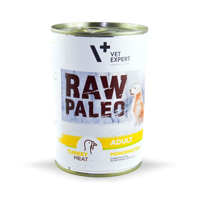 Karmy mokre dla psa - VetExpert Raw Paleo Adult Monoprotein 400g x 12