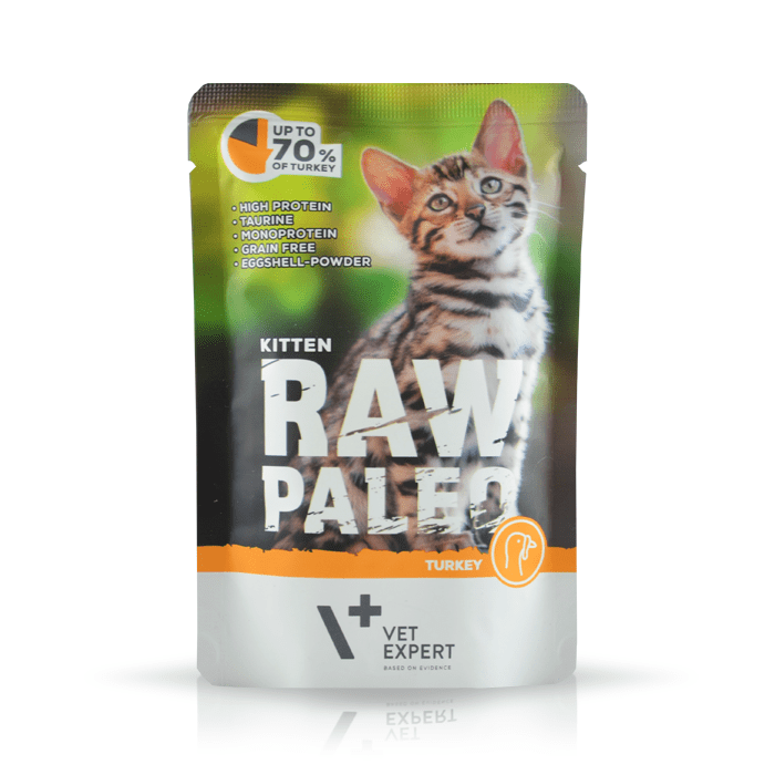 Karmy mokre dla kota - VetExpert Raw Paleo Kitten 100g x 12 - mokra karma dla kociąt