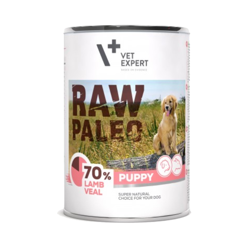 Karmy mokre dla psa - VetExpert Raw Paleo Puppy 400g x 12 - mokra karma dla szczeniąt