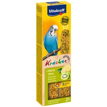 Karmy, przysmaki dla ptaków - Vitakraft Kräcker kiwi i cytryna dla papużki falistej 2szt.