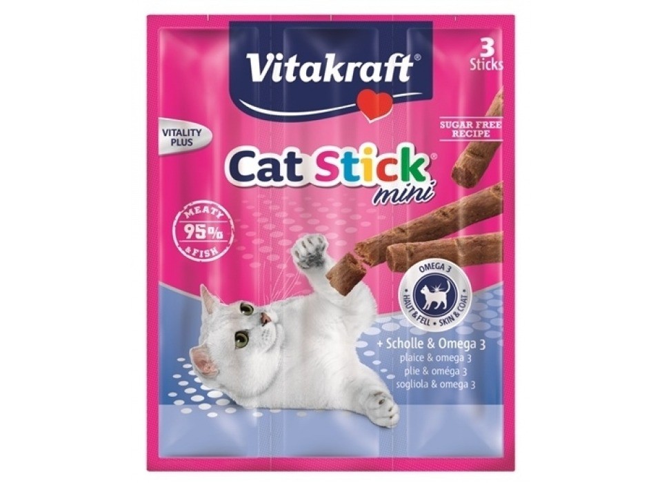 Przysmaki dla kota - Vitakraft Cat Stick Mini Flądra i Omega3 18g (3 szt.)