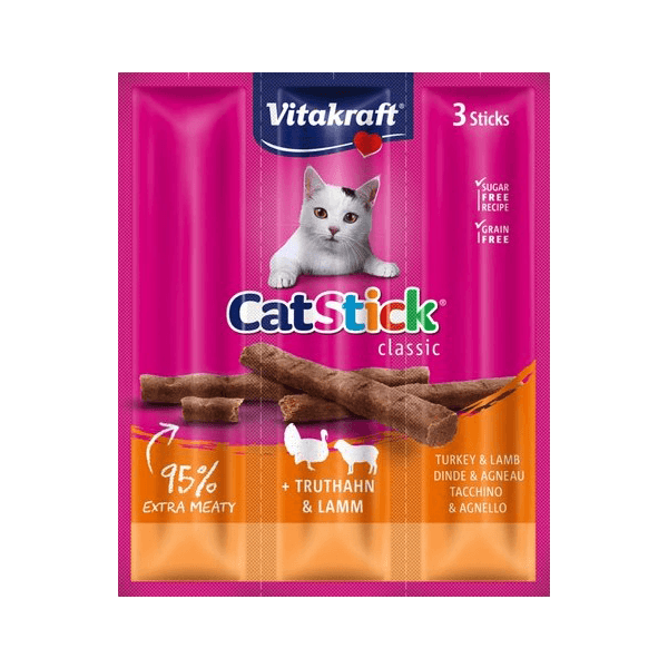 Przysmaki dla kota - Vitakraft Cat Stick Mini Indyk i Jagnięcina 18g (3 szt.)