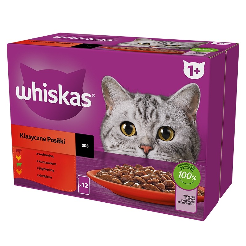 Karmy mokre dla kota - Whiskas Adult Klasyczne posiłki w sosie 85g