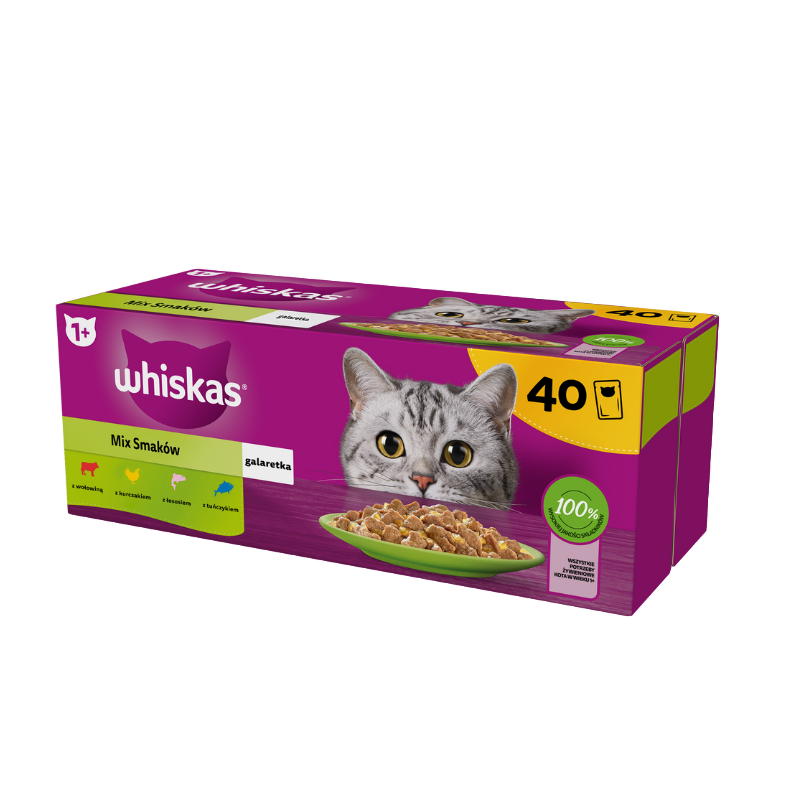 Karmy mokre dla kota - Whiskas Adult Mix Smaków w galaretce 85g