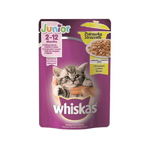 Karmy mokre dla kota - Whiskas Junior potrawka w galaretce 85g x 12
