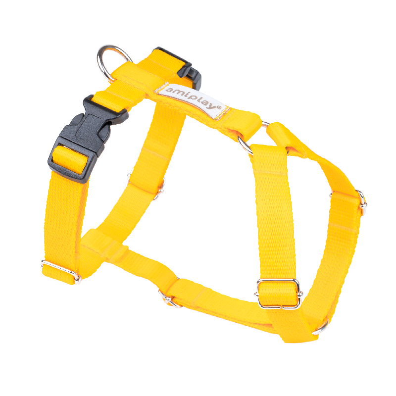 Smycze, obroże, szelki - Amiplay Samba Szelki regulowane Guard żółte [rozmiar XS] 16-25 x 25-32 x 1cm