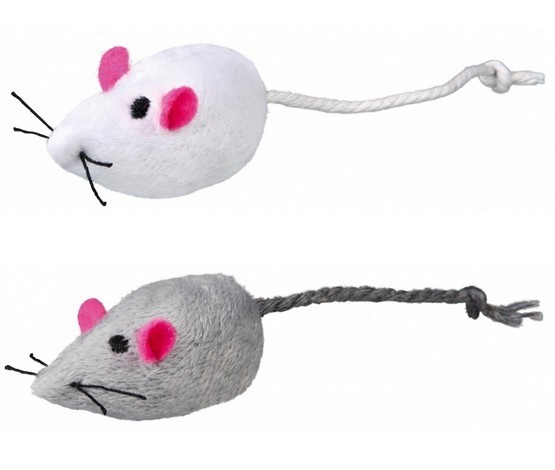 Zabawki - Trixie Myszki Grzechoczące z kocimiętką 5cm 2szt