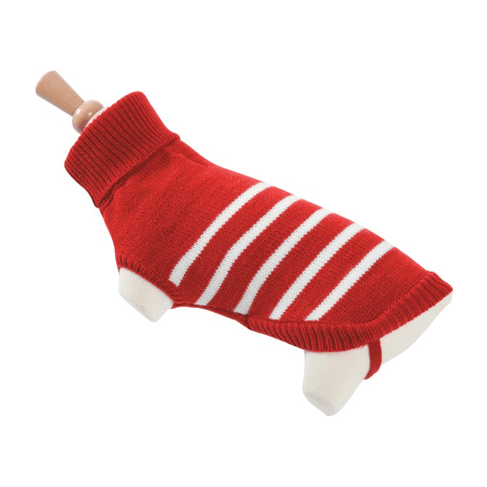 Ubranka dla psa - Zolux Sweterek z golfem w paski czerwony