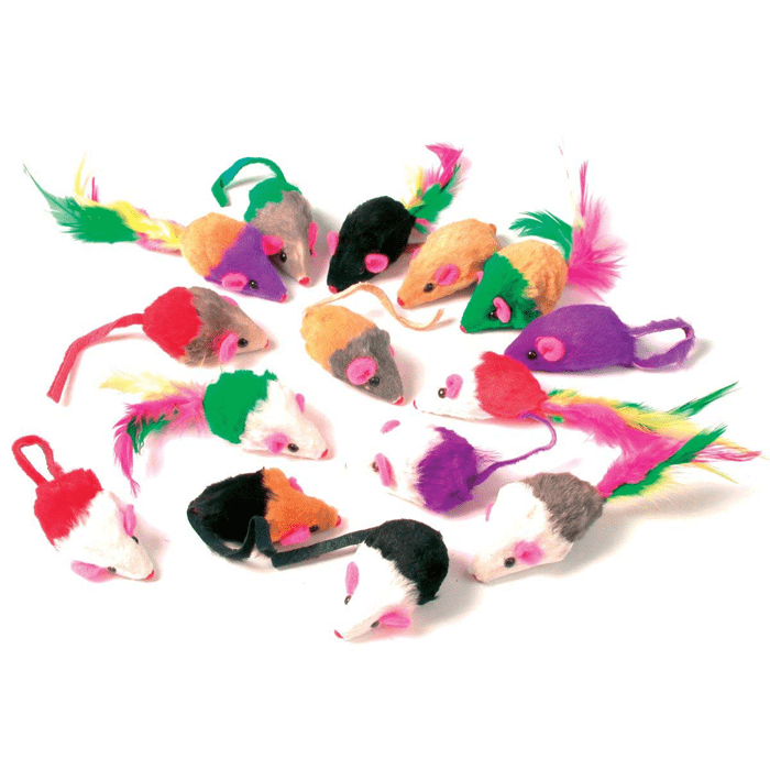 Zabawki - Zolux Zestaw 24 małych myszek z futerkiem i piórkami