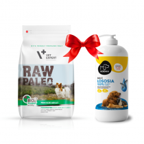 VetExpert Raw Paleo Adult Mini Turkey 2,5kg + Koema Olej z łososia 1l