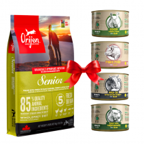Orijen Senior 6kg + Benji's Planet Zestaw Degustacyjny 410g x 4