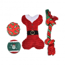 Barry King Zestaw zabawek świątecznych dla psa czerwony 4szt.
