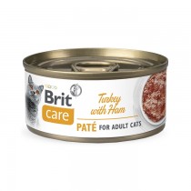 Brit Care Cat Pasztet z indyka z szynką 70g