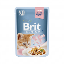 Brit Premium Cat Pouch Kitten Fileciki w sosie z kurczakiem 85g