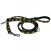 Chaba Smycz taśma łapki regulowana czarno żółta