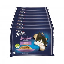 Felix Fantastic Junior w galaretce kurczak i łosoś 85g x 32 (multipak x 8)
