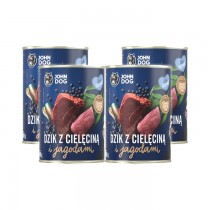 John Dog Berry Line Junior Dzik i cielęcina z jagodami 400g x 4