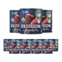 John Dog Berry Line Junior Dzik i cielęcina z jagodami 800g x 12