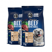 John Dog Berry Line średnie i duże rasy Wołowina i kryl 2x3kg